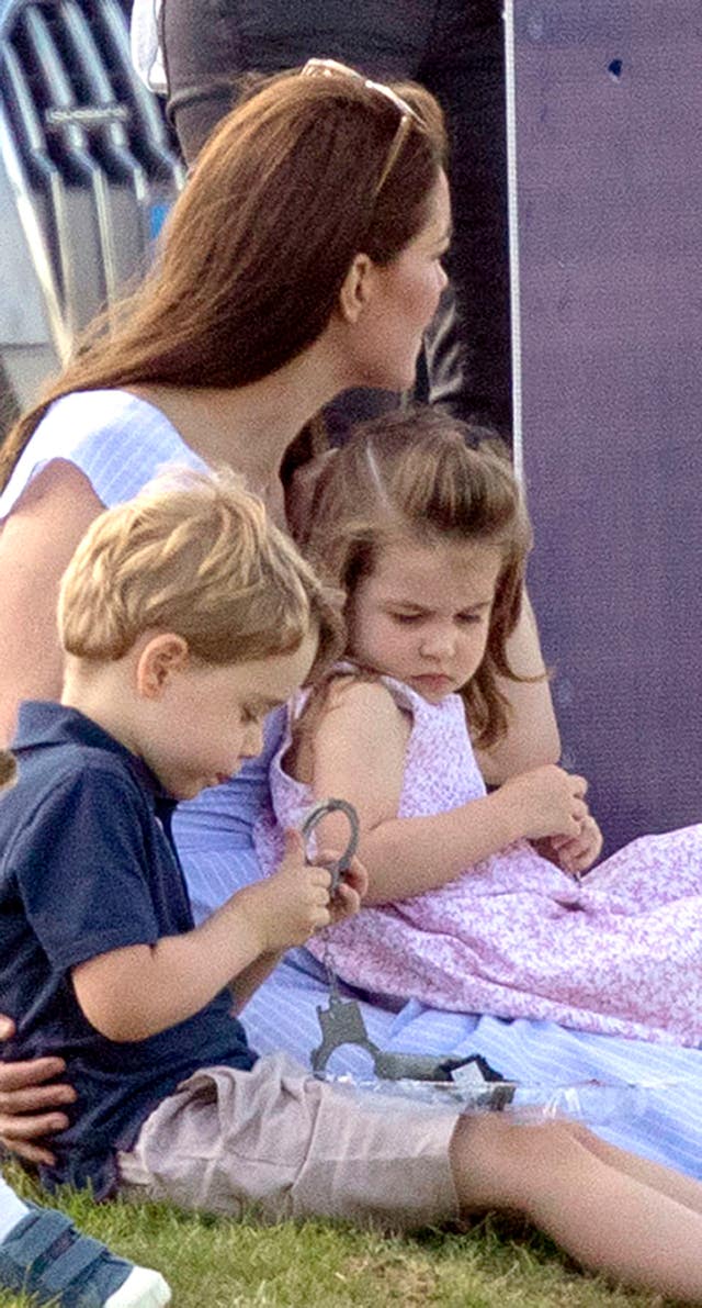 The Duchess of Cambridge with Prince George and Princess Charlotte