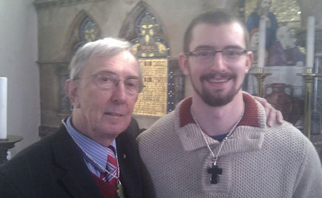 Peter Farquhar and Benjamin Field at their bethrothal ceremony (Thames Valley Police/PA)