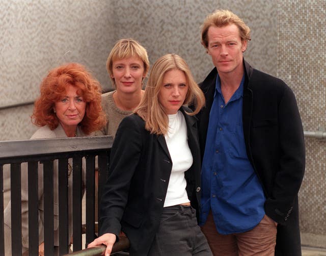 Lynda La Plante with a TV cast
