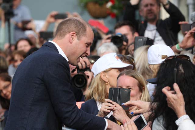 Harry was joined by the Duke of Cambridge as he greeted the crowds (Jonathan Brady/PA)