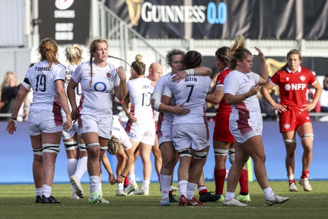 England players celebrate at full-time 