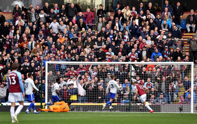 Chris Wood scores both of Burnley's goals in the win 