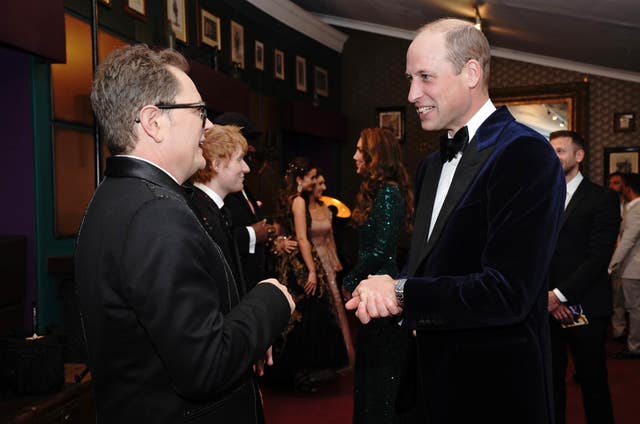 The Duke of Cambridge speaking to Alan Carr