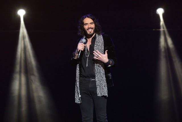 Russell Brand on stage during a Teenage Cancer Trust Comedy Night gig, at the Royal Albert Hall in London 