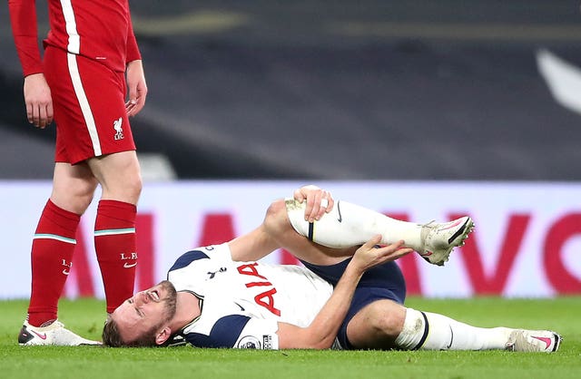 Harry Kane suffered ankle injuries in the 3-1 loss to Liverpool on Thursday