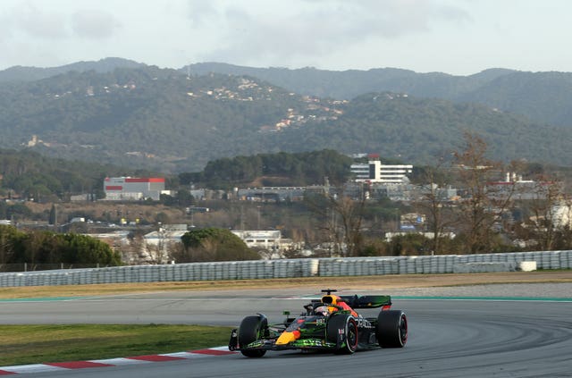 World champion Verstappen in action during F1's pre-season test in Barcelona 