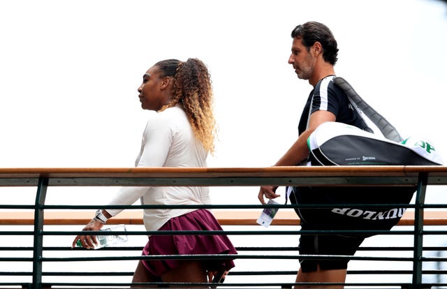 Serena Williams arrived at the All England Club with her coach Patrick Mouratoglou