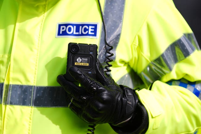 A view of a police officer wearing a body camera