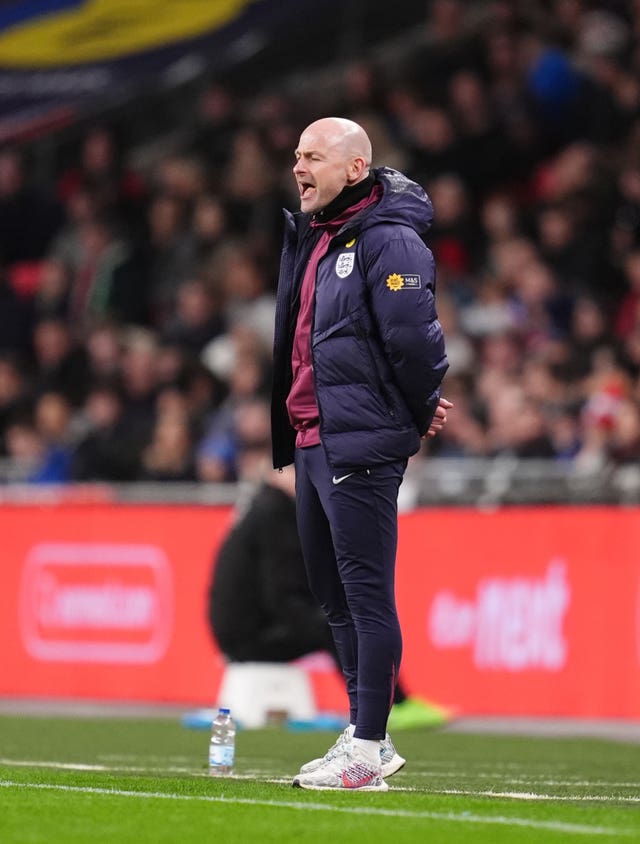 Lee Carsley on the touchline