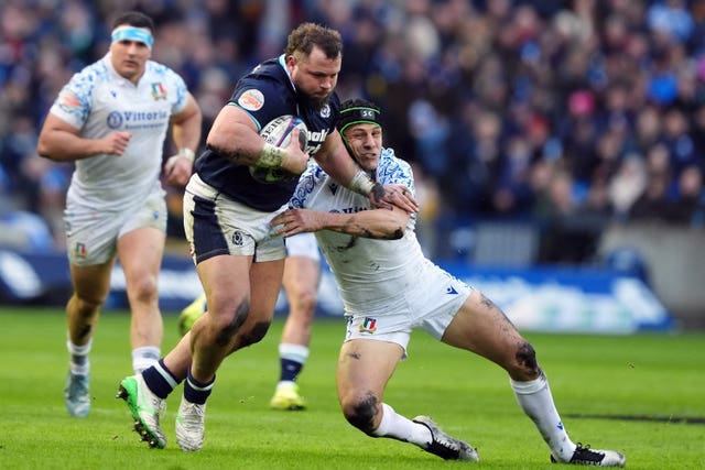 Pierre Schoeman playing for Scotland 