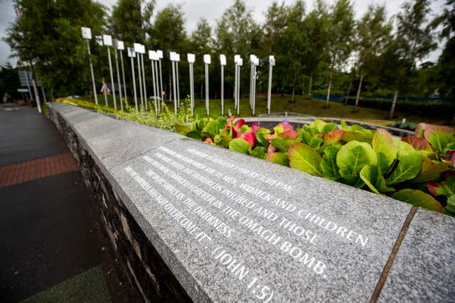 The Omagh Bomb Memorial Garden, which is situated about 200m from the site of the car bomb