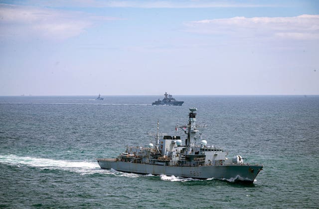 Royal Navy ships shadow Russian destroyer