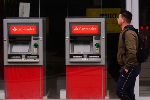 Santander ATMs outside a branch