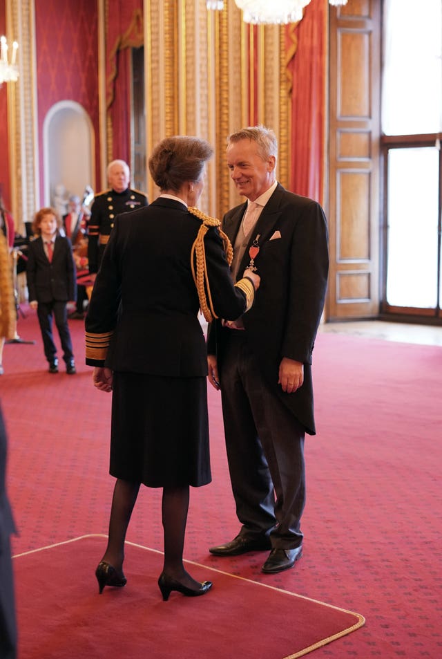 Frank Skinner with the Princess Royal 