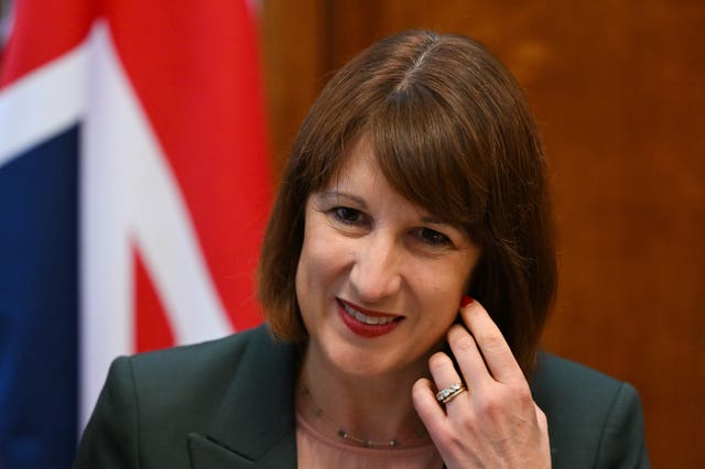 A close-up of Chancellor Rachel Reeves with a Union Jack behind herfront 