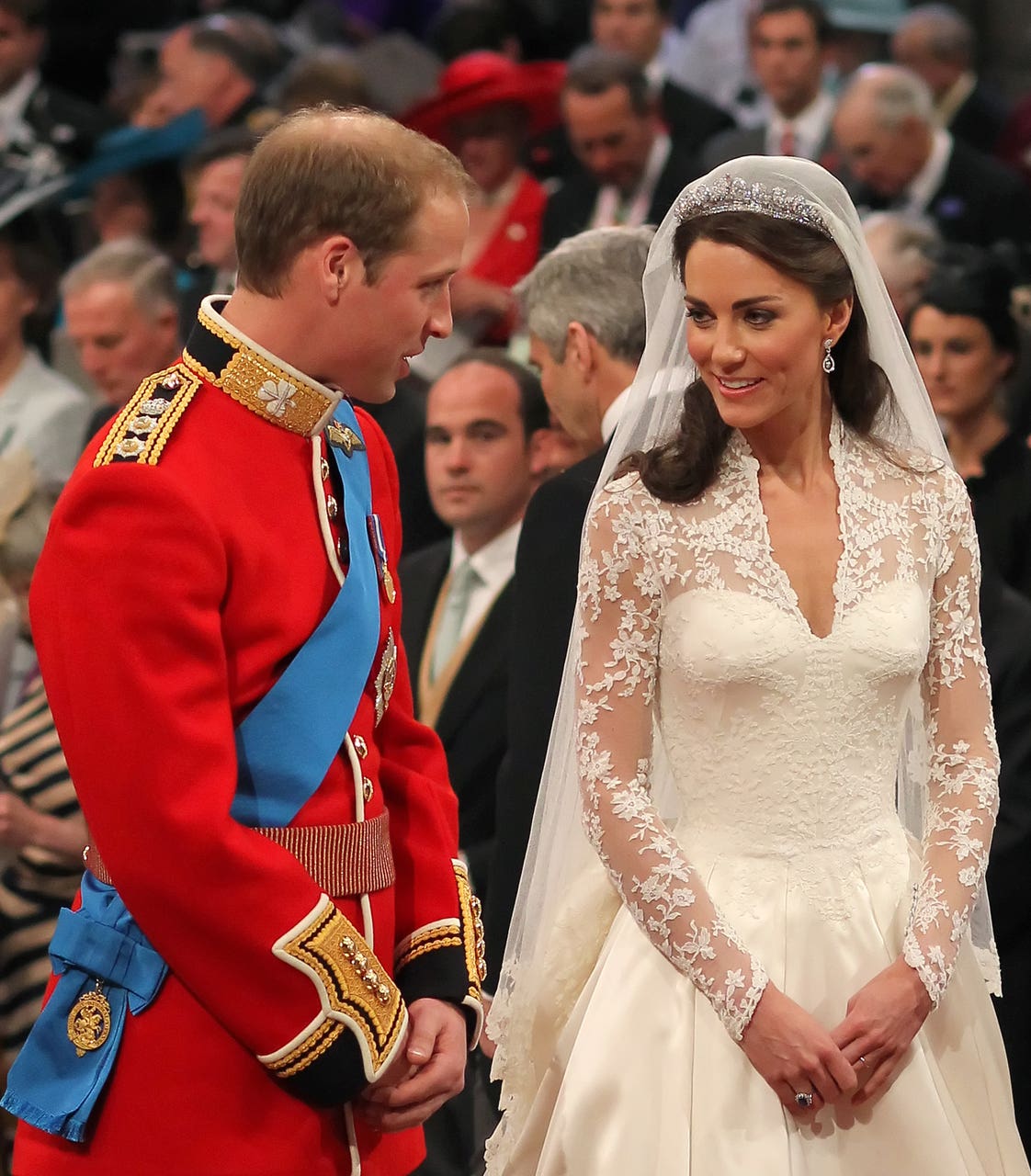 Prince William and Kate Middleton during their <b>wedding</b> at Westminster Abbey...