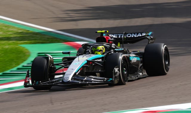 Lewis Hamilton in action at the Emilia Romagna Grand Prix 