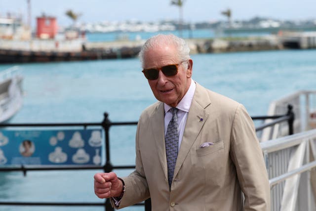 The King arrives in Sandys Parish, Bermuda