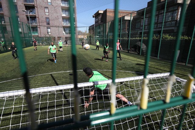 Five-a-side football was back in south London 