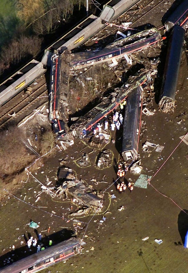 Train Crash Aerial view