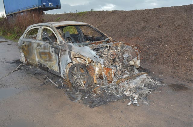 The Mercedes A Class car used in the Christmas Eve shooting 