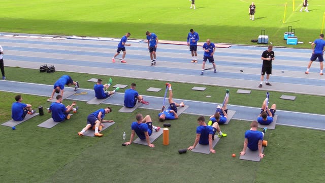 Northern Ireland during a training session at the Stadio Rommel Fernandez