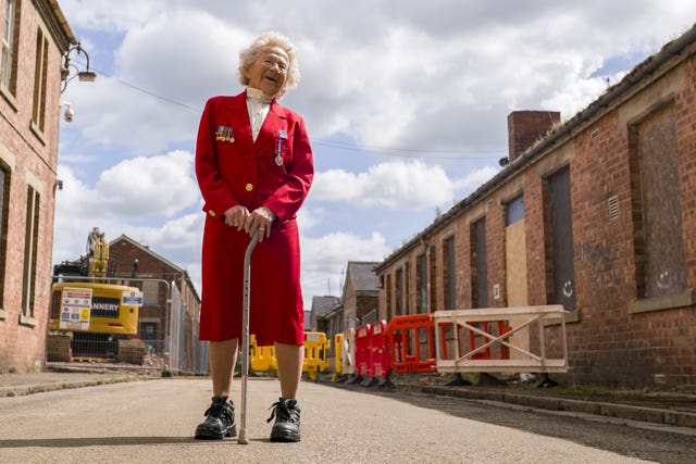 Dorothea Barron during her visit to the site of the former Port Edgar barracks 