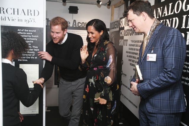 The Duke and Duchess of Sussex during a visit to the Bristol Old Vic theatre