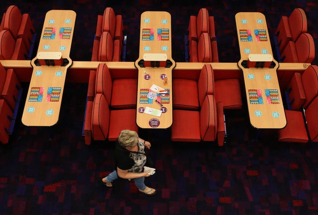 Members of the public in a Mecca bingo hall 