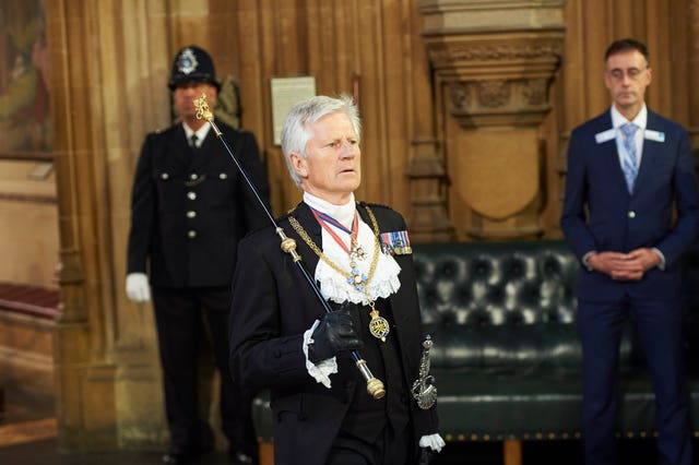 Former Gentleman Usher of the Black Rod David Leakey during the State Opening of Parliament (PA)