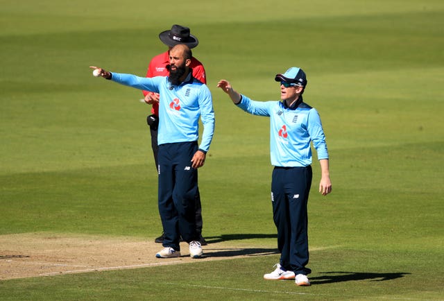 Eoin Morgan (right) says Moeen Ali's all-round ability makes him a vital part of England's plans 