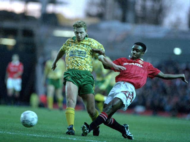 Parker (right) won back to back league titles at Manchester United..