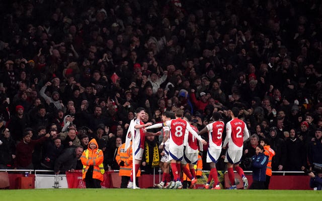 Arsenal celebrate a goal