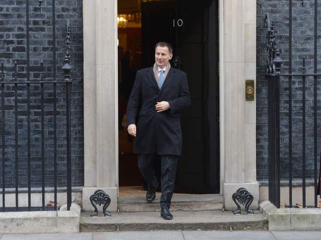 Health Secretary Jeremy Hunt leaving 10 Downing Street, London. (Ben Stevens/PA)