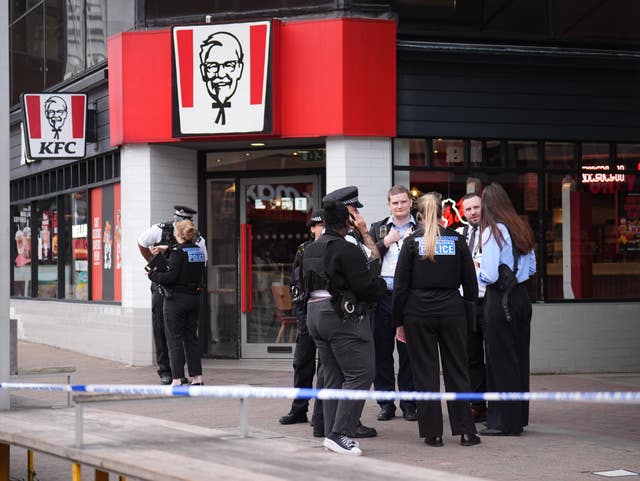Police at the scene of the incident in Bromley