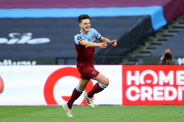 West Ham midfielder Declan Rice is another of Chelsea's main transfer targets (Richard Heathcote/NMC Pool/PA)