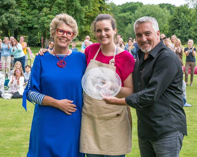 Prue Leith and Paul Hollywood with Sophie Faldo