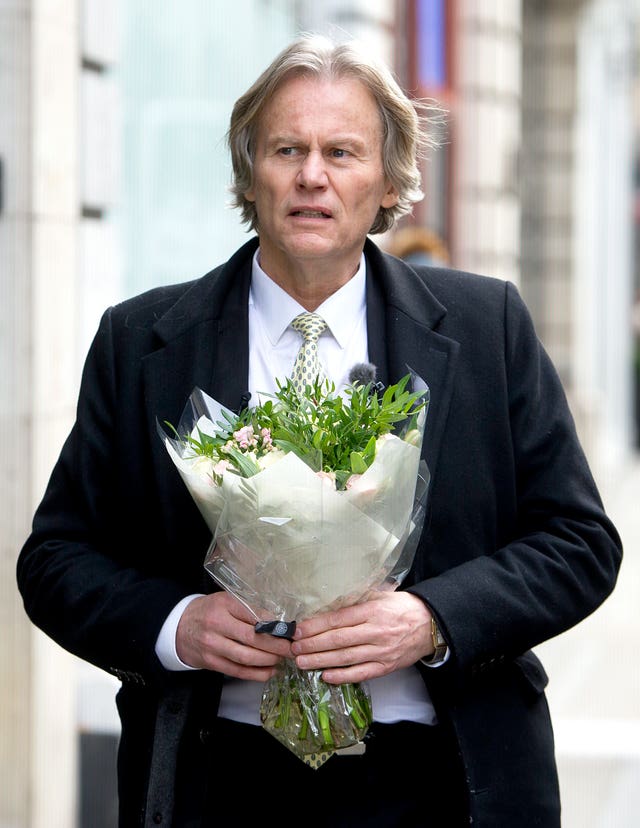 Odd Petter Magnussen, father of Martine Vik Magnussen at Great Portland Street in London to lay flowers where the body of his daughter was found.