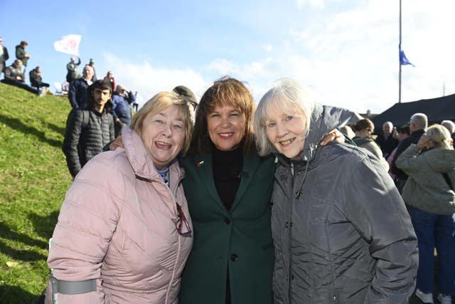 Sinn Féin president Mary Lou McDonald meets locals on the Garvaghy Road in Portadown