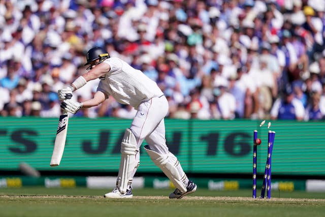 Jamie Smith is clean bowled in the fourth Ashes Test.