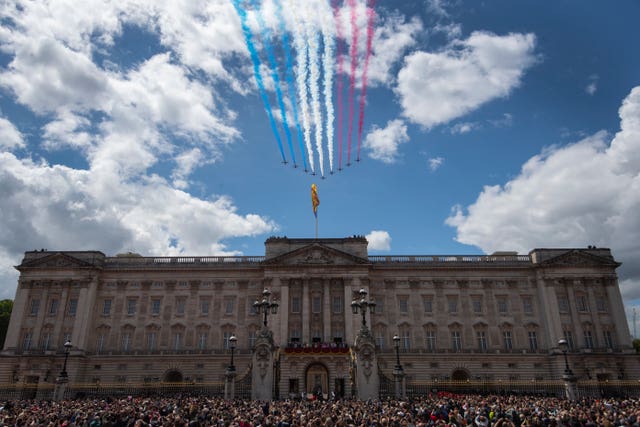 The flypast over Buckingham Palace