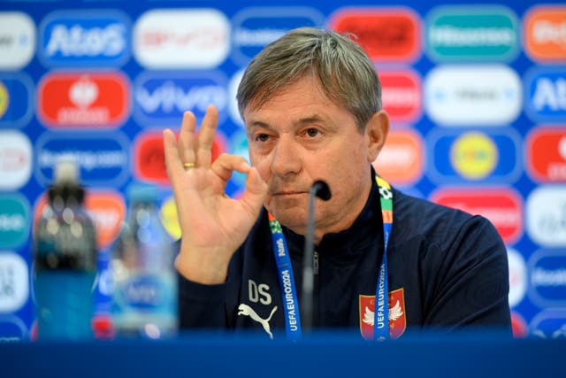 Serbia coach Dragan Stojkovic during a press conference at Euro 2024