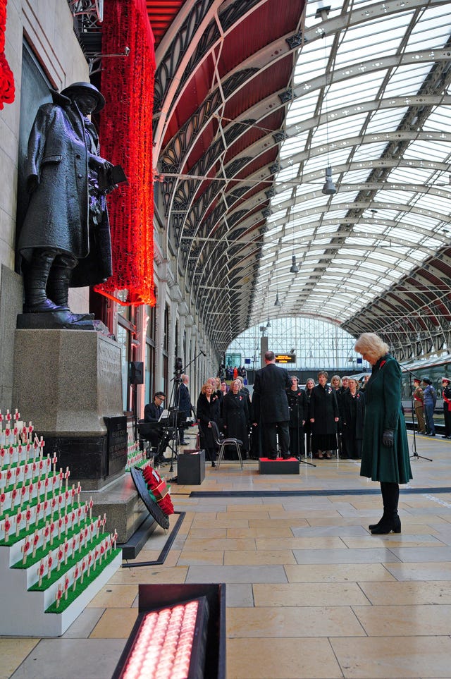 Queen Camilla attends Poppies to Paddington initiative