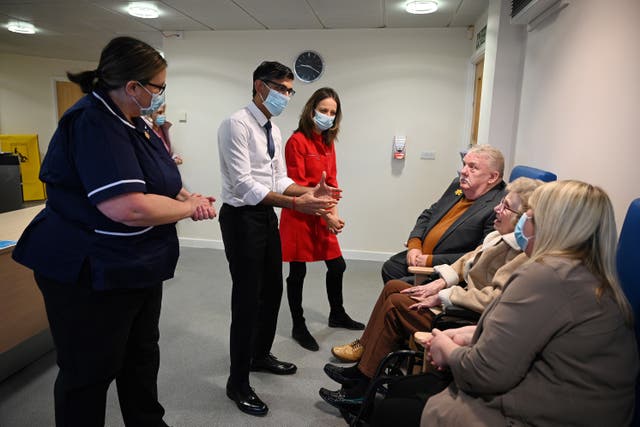 Prime Minister Rishi Sunak during a visit to the Rutland Lodge Healthcare Centre in Leeds