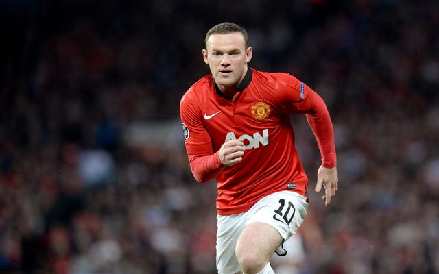 Wayne Rooney in action for Manchester United in the Champions League 