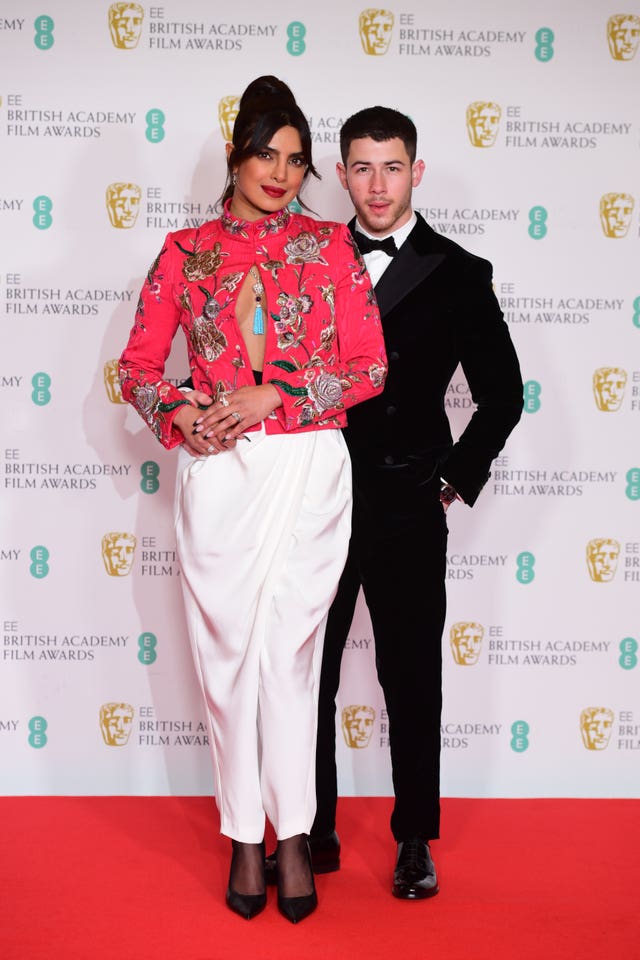 Priyanka Chopra Jonas and Nick Jonas at the BAFTA Film Awards 2021