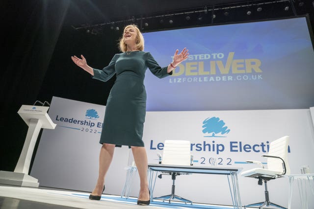 Liz Truss during a hustings event in Perth 