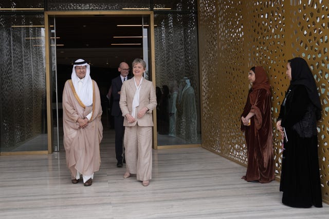 Foreign Secretary Yvette Cooper with Saudi Arabia minister of energy Prince Abdulaziz bin Salman 