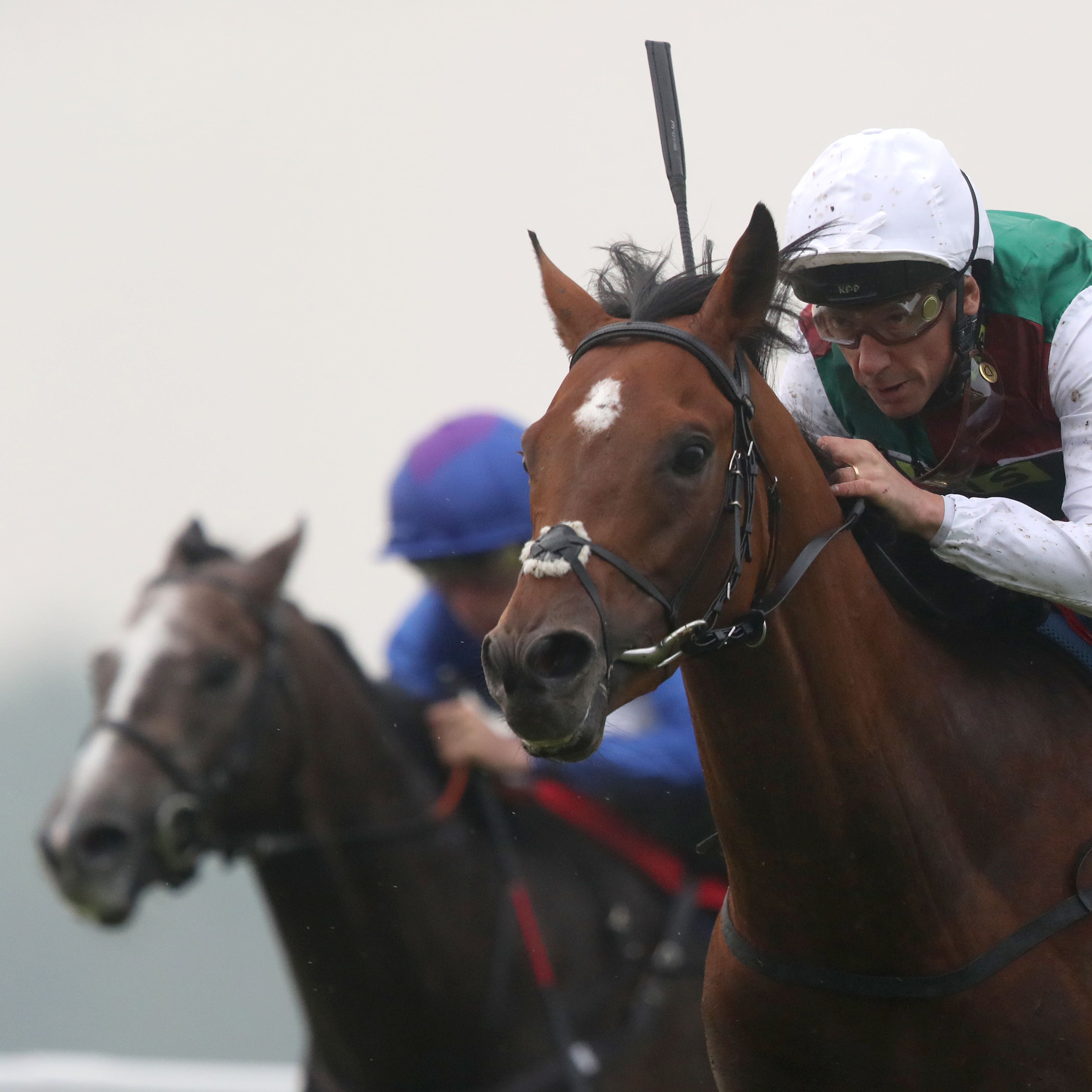 Without Parole (right) lands the Heron Stakes at Sandown