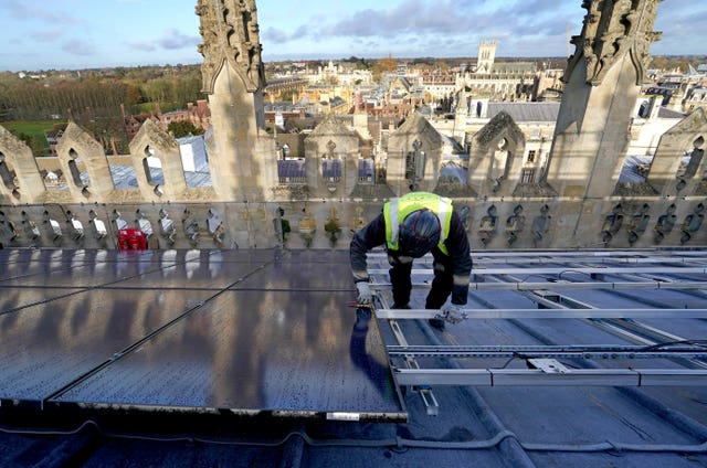 King’s College Cambridge solar panel installation